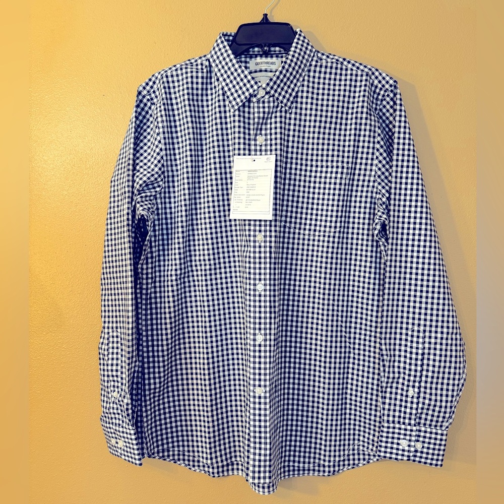 NWT Men’s Long Sleeve Dress Shirt by GOODTHREADS size Large